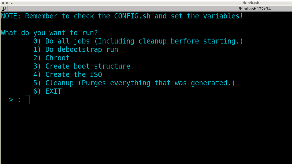 1 Distro Builder Menu. 