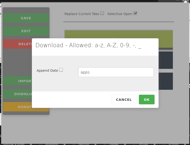 7 Downloading a selected session.