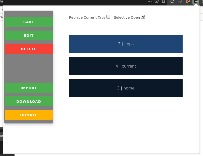 2 Interface with sessions and hovering color effect.