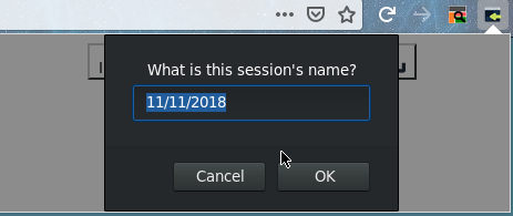 3 Saving a new session.