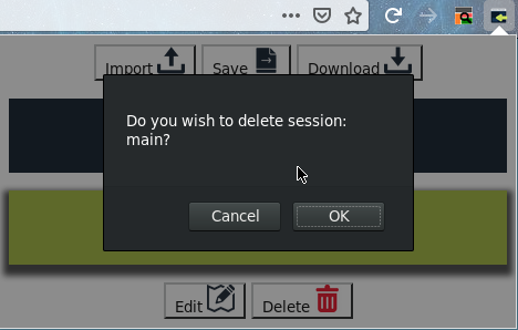 5 Deleting a selected session.