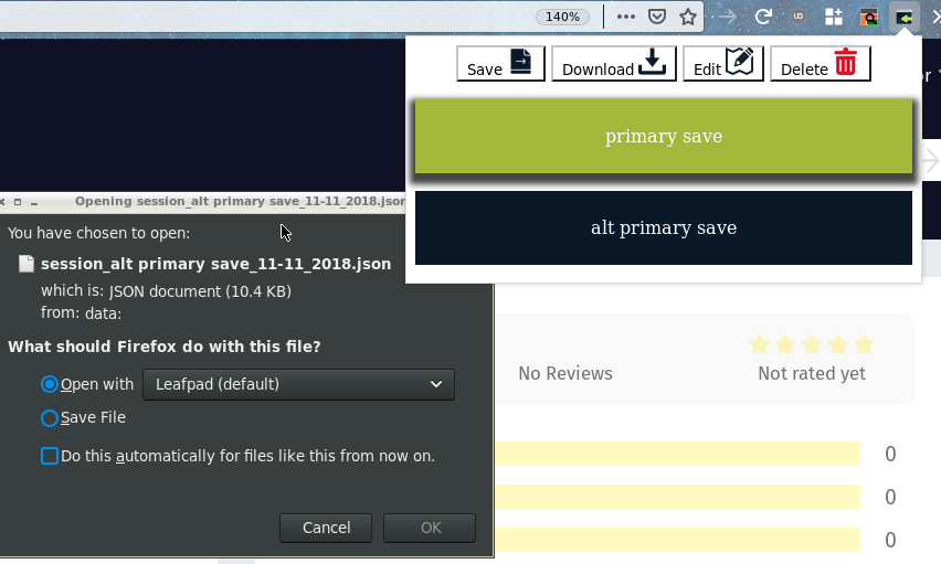 7 Downloading a selected session.