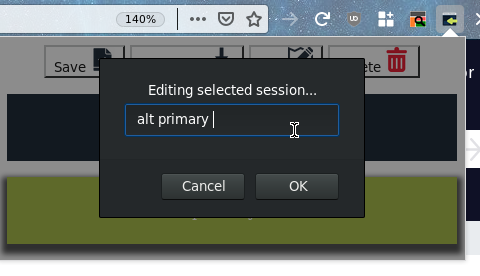6 Editing a selected session. 