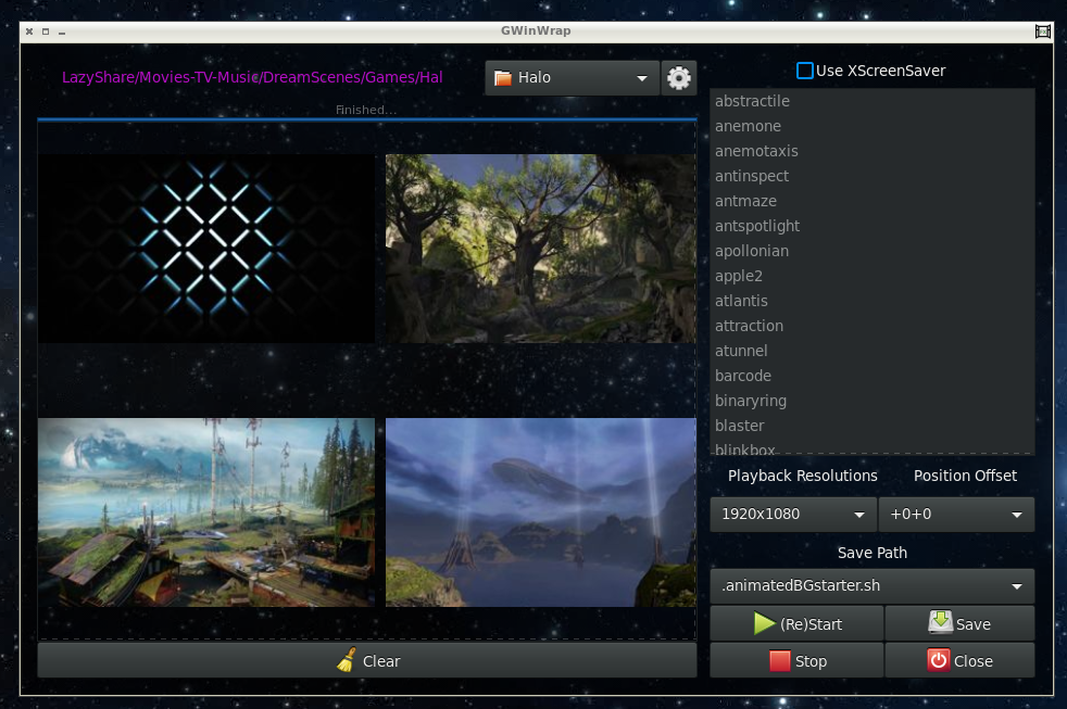 2 Video thumbnails in image grid. Path to directory highlighted purple.