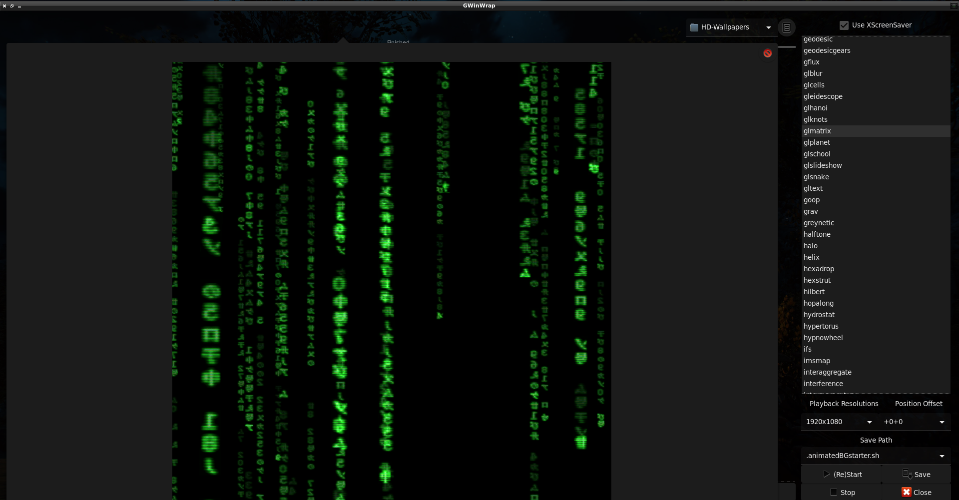 5 Xscreensaver preview running.