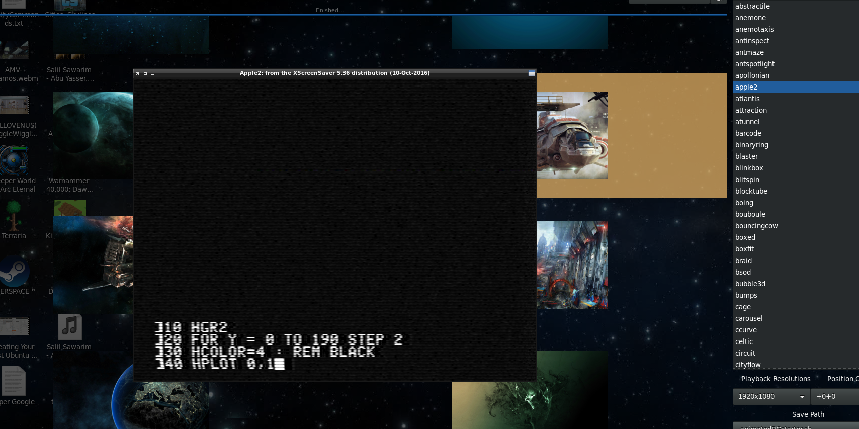 5 Xscreensaver preview running.