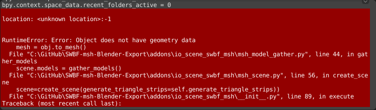 Example of failed .msh export.