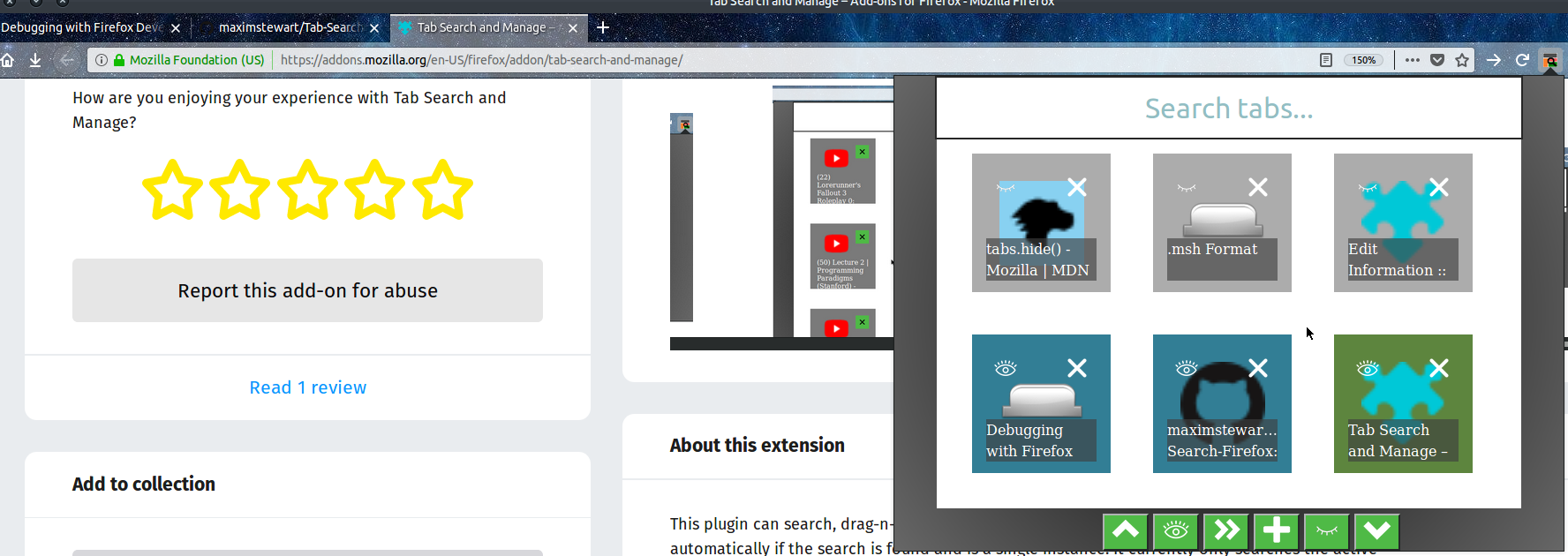 4 3 tabs hidden and three shown.